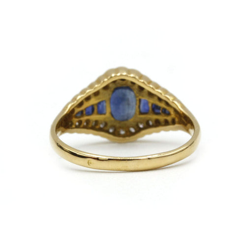 Bague 56 Bague - Or jaune, saphirs et diamants 58 Facettes 1028