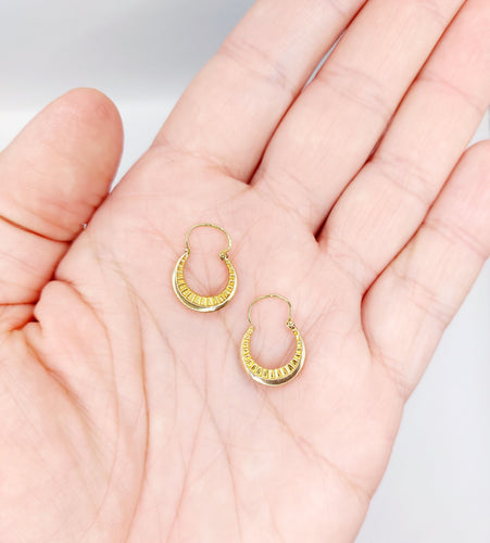 Boucles d'oreilles Petites créoles Art Déco or rose 58 Facettes A06266