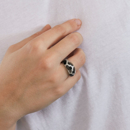 Bague 53 Bague or blanc nacre brune 58 Facettes 313916