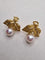 Boucles d'oreilles Boucles d'oreilles vintage en or jaune et perles en forme de feuille 58 Facettes