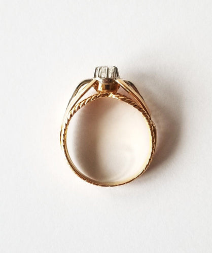 Bague Bague or jaune 18k et diamants 58 Facettes