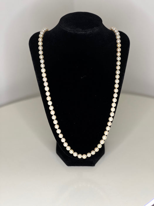 Collier Choker 87 Perles De Culture Akoya 70 Cm Fermoir Or 18k