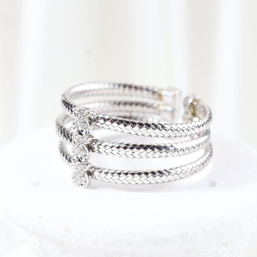 Bague 66 Bague TOUS en or blanc avec diamants taille brillant 58 Facettes J000002214