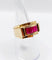 Bague 55 Bague tank art déco or rubis synthétiques 58 Facettes A03728