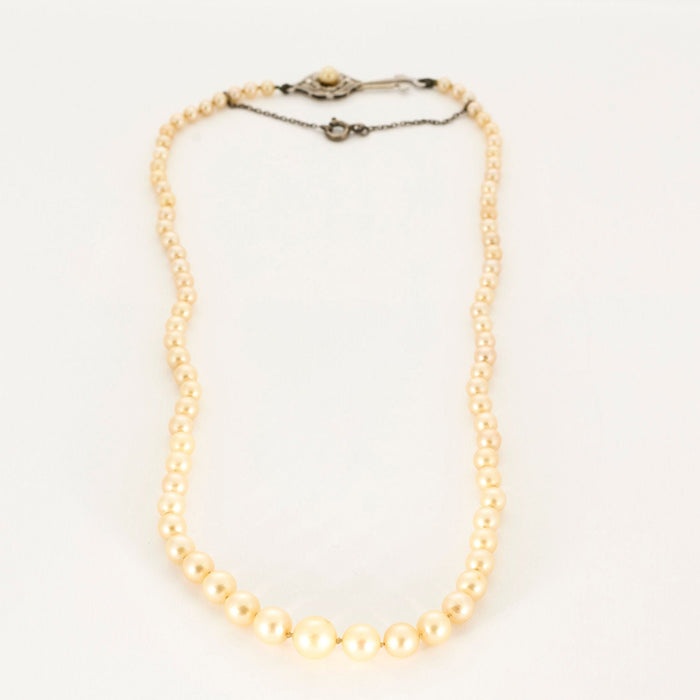 Collier or blanc perle de culture