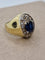 Bague 45 Bague Pinky Chevalier en or jaune, saphir et diamants 58 Facettes