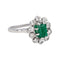 Bague 48 Bague  Marguerite Or blanc Emeraude, Diamant 58 Facettes 4745027CN