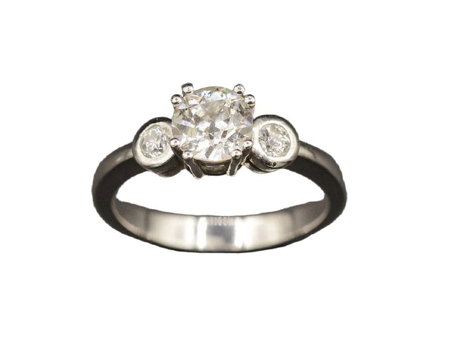 Bague 52 Solitaire platine diamants 58 Facettes A10491