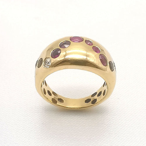 Bague 53 Bague en Or jaune Rubis et Diamants 58 Facettes