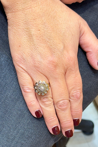 Bague 54 Bague ancienne en or et diamants 58 Facettes