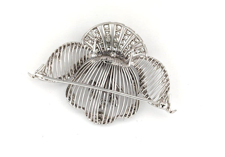 Broche Broche vintage en platine avec diamant naturel taille européenne et diamants taille huit huit 58 Facettes