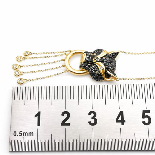 Collier Collier panthère or jaune, saphirs & diamants 58 Facettes