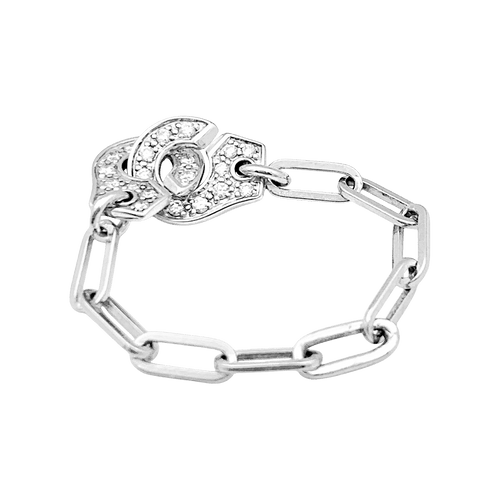 Bague 54 Bague Dinh Van, "Menottes R7.5", or blanc, diamants. 58 Facettes 34749