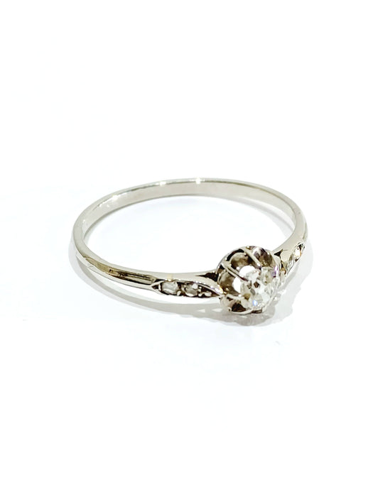 Bague 62.5 Solitaire en platine et diamants 58 Facettes