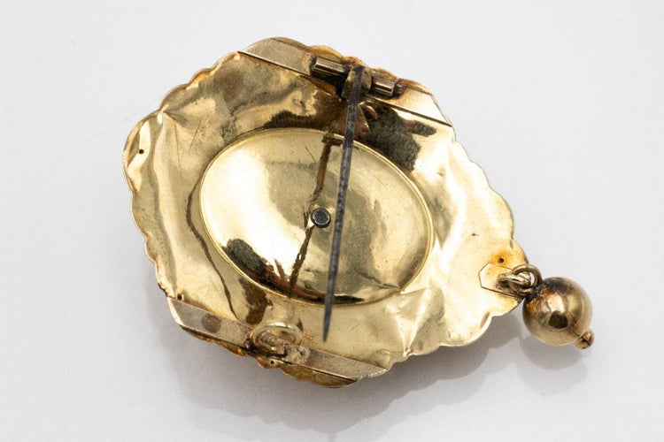 Broche Broche Biedermeier antique des années 1840 58 Facettes 9528C