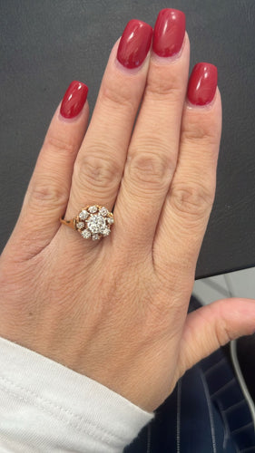 Anello oro giallo con diamanti importanti 58 Facettes