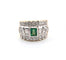 Bague 52 Bague en or jaune et blanc 18 carats avec émeraude et diamants 58 Facettes