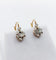Boucles d'oreilles Dormeuses or jaune, diamants taille ancienne et diamant taille rose (circa 1900) 58 Facettes A05647