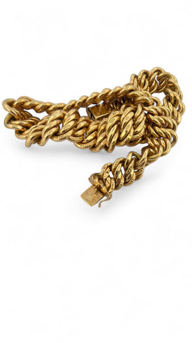 Collier Collier maille américaine en or jaune 18 carats 58 Facettes