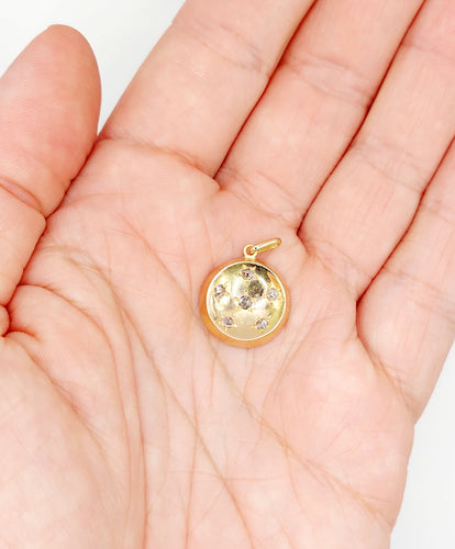 Pendentif Pendentif cible Art Déco or rose, diamants taille rose, serti étoilé (circa 1920) 58 Facettes A05794