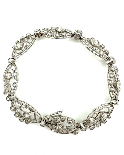 Bracelet Bracelet 19ème en platine et diamants (5.5ct) 58 Facettes