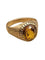 Bague vintage en or jaune avec citrine, milieu des années 1900