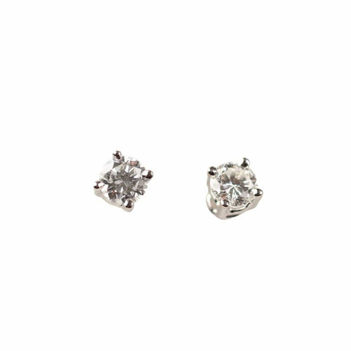 Boucles d'oreilles dormeuses en or blanc avec diamants taille brillant