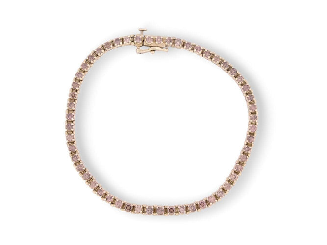 Bracelet bracelet tennis t18.5 riviere 53 diamants fancy 4.2ct or jaune 14k 58 Facettes 268156