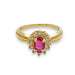 Bague 51 Bague or jaune rubis et diamants 58 Facettes