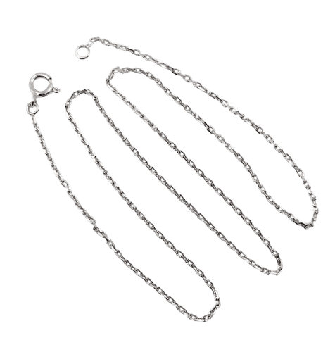 Chaîne vintage or blanc maille forçat 58 Facettes A06230