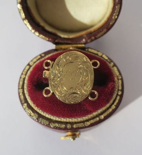 Fermoir ancien deux rangs or rose 58 Facettes