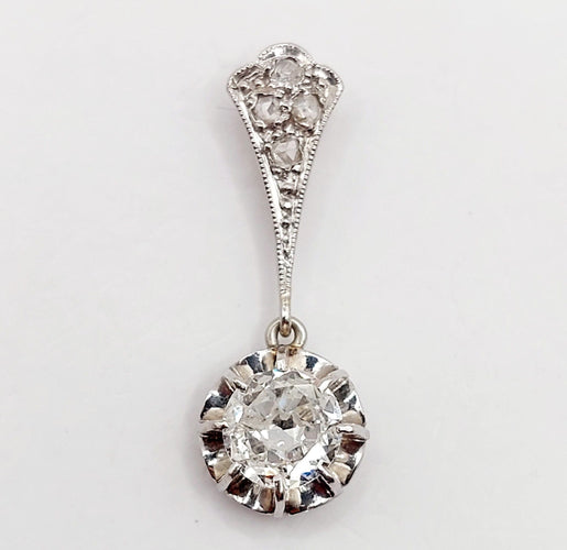 Pendentif Pendentif art deco or blanc 18k diamant 0,80 carats (circa 1920) 58 Facettes A06128