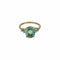 Bague 53 Bague or jaune saphir vert clair 58 Facettes