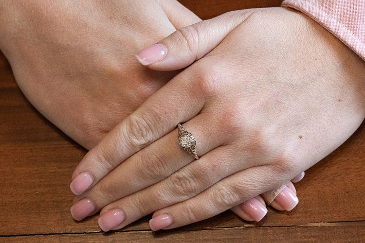 Bague 56 Bague solitaire ancienne diamant 0,75ct en or 18k 58 Facettes 11153