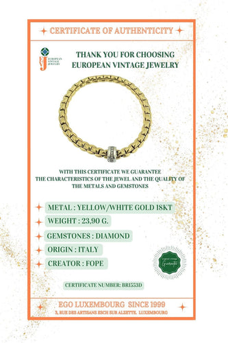Bracelet Bracelet Fope Flex en or jaune et blanc avec diamants 58 Facettes