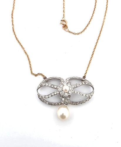 Pendentif Superbe pendentif Art Déco en platine et or 58 Facettes