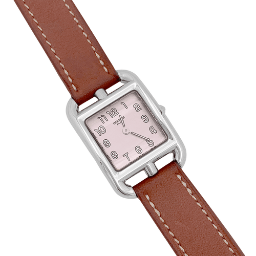 Montre Hermès, "Cape Cod", acier, cuir.