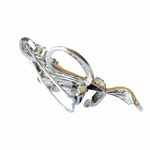 Broche Broches rétro en diamant (2 pièces) Platine - 4,36 ct 58 Facettes A1156