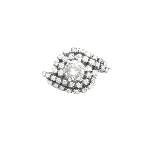 Bague Bague en or blanc avec un entourage de diamants de 0,88 carat 58 Facettes