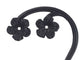 Boucles d'oreilles Boucles d'oreilles en or blanc 0,18 carat avec fleur précieuse noire et gros diamants 58 Facettes 2260