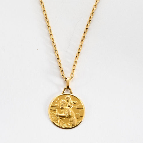Collier Chaine et médaille en or jaune, Saint Jean Baptiste 58 Facettes LOR3333