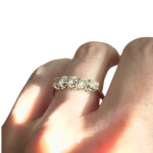 Bague 56 Bague serre-tête contemporaine du XXe siècle avec diamants 58 Facettes Q372B