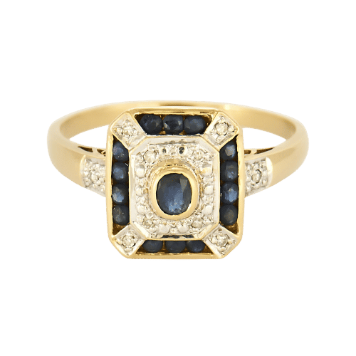 Bague 63,5 Bague en or deux tons, saphirs et diamants 58 Facettes B250577
