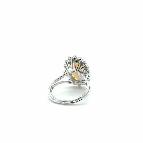 Bague 56 Bague or blanc - Opale et Diamants 58 Facettes 1.0000667/1