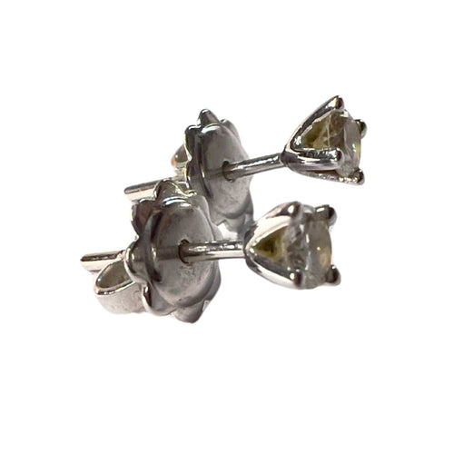 Bague Boucles d'oreilles solitaires contemporaines en or avec diamants 58 Facettes Q345B(121)