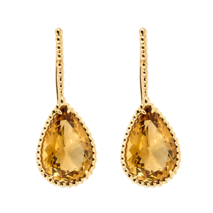 BOUCHERON - Pendants d'oreilles or jaune et citrine