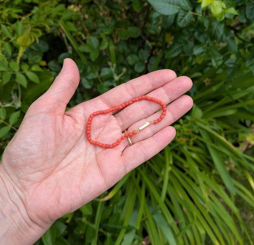 Bracelet Bracelet régional XIXe corail facetté 58 Facettes