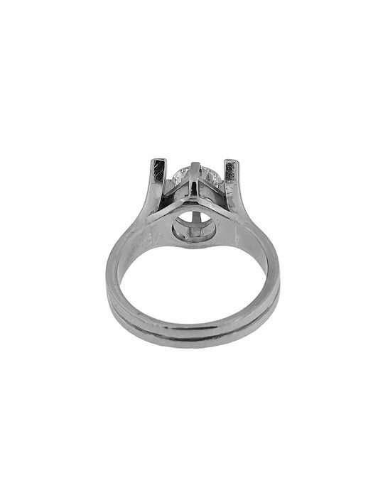 Bague 50.5 Bague solitaire certifiée HRD en palladium et diamant 58 Facettes