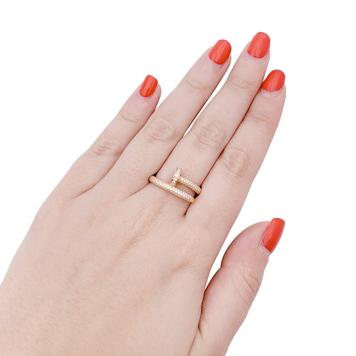 Bague 55 Bague Cartier, "Juste Un Clou", or rose, diamants. 58 Facettes 33751