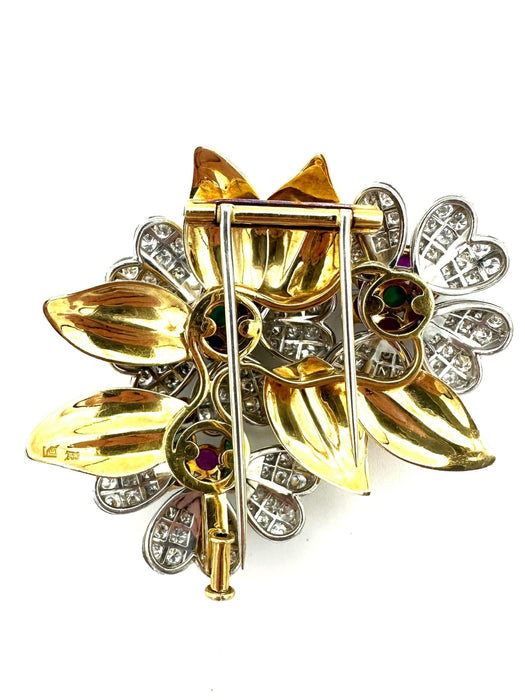 Broche Broche vintage, or, platine et diamants 58 Facettes